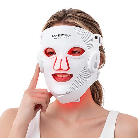 Lanieney Wireless Red Light LED Therapy Mask w/ Cooling Gel Pads & 4 Light Modes $60 + Free S&H