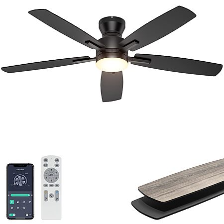 Amazon – Ohniyou 52" Low-Profile Smart Ceiling Fan w/ Light - $41.24–$44.99 w/ Code