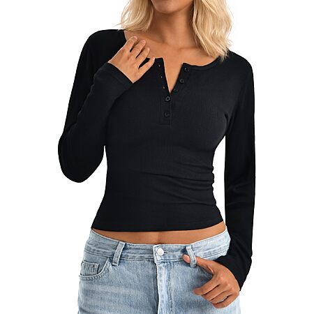 Amazon – Ipletix Women's Long-Sleeve Henley Shirt - $3.99–$4.99 w/ Code