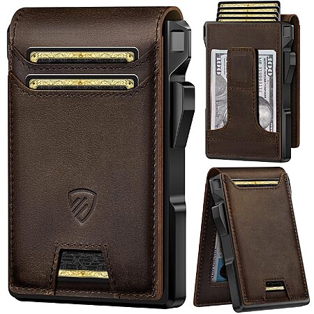 RUNBOX Genuine Leather Bifold Slim Wallet w/ RFID Blocking $18 + Free S&H
