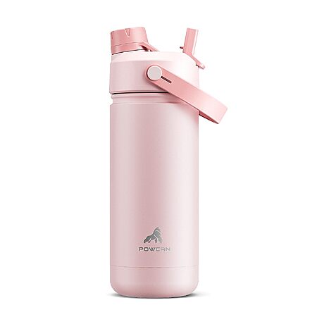 Kids Water Bottle for School: 2-in-1 Straw Spout Lid with Soft Animal Head, Leakproof,
