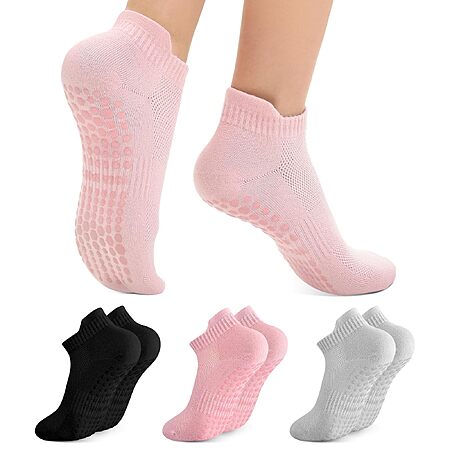 Walifrey Women’s Non-Slip Pilates Yoga Socks - $3.89-$4.54