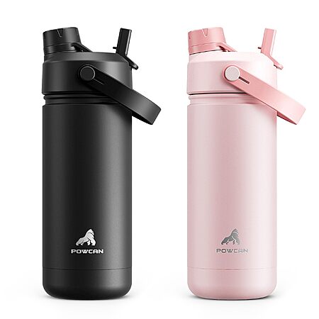 POWCAN 2-Pack 18 oz Kids Insulated Water Bottles