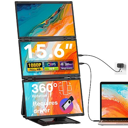 UK BONITOYS 15.6" Quad Laptop Screen Extender