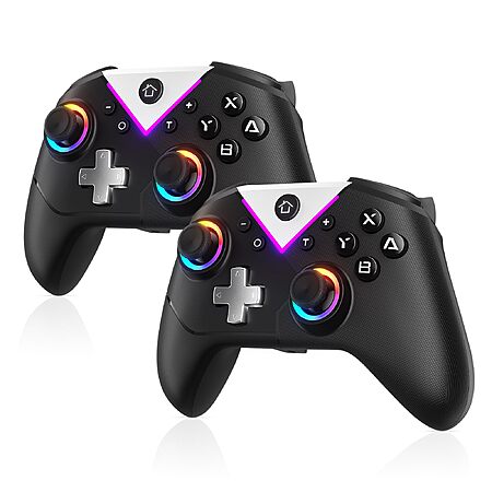 Dinosoo 2-Pack RGB Wireless Controllers for Switch/PC