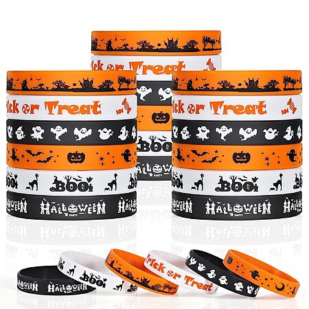 30-Pc Halloween Rubber Bracelet Party Favors