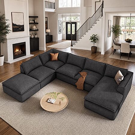 Vesgantti 7 Seater Sectional Modular Memory Foam Couch (Various) $650 + Free S&H
