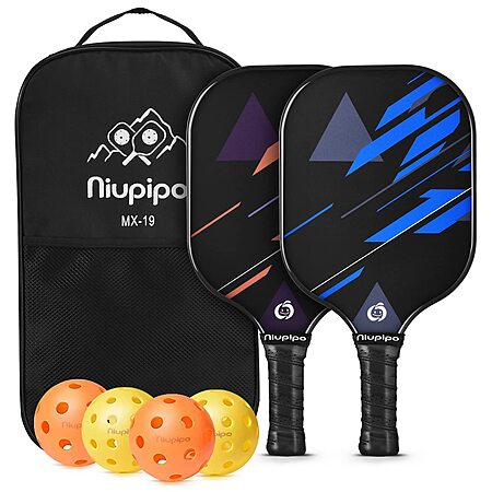 niupipo Pickleball Paddle Set w/ Balls & Bag