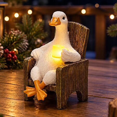 Lyeasw 7" Solar Goose Garden Statue