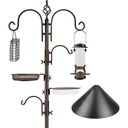Bird Feeding Station Kit with Squirrel Baffle and Suet Cage Wild