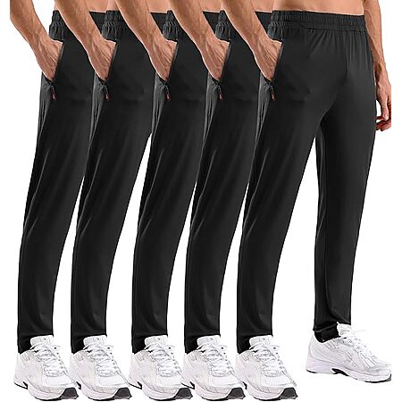 5 Pack Men's Sweatpants with Zipper Pockets Stretch Lightweight - $23.50–$29.99