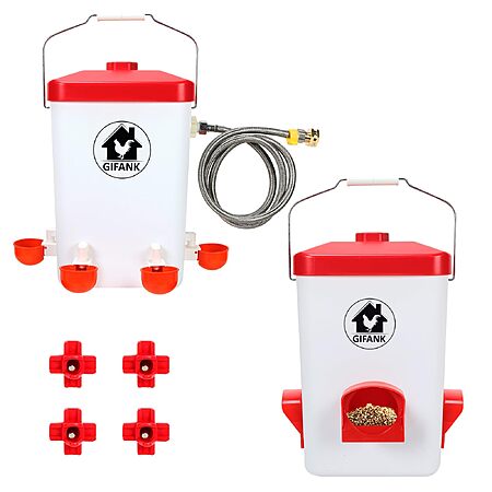 Amazon – Automatic Chicken Feeder and Waterer Set Hanging Chicken ...
