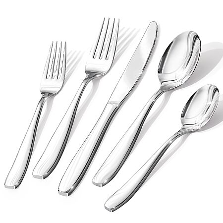 40 Piece Silverware Set for 8, Stainless Steel Flatware Utensil