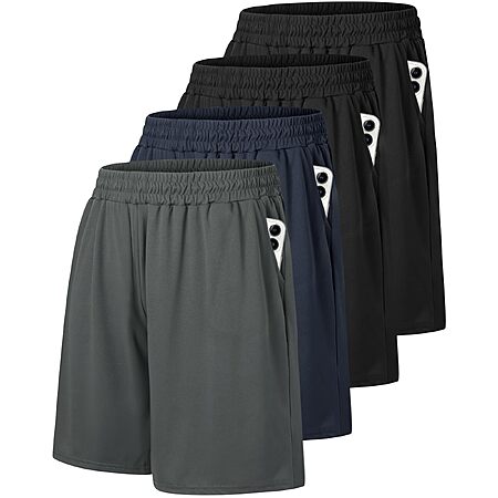 Amazon – 4 Pack Gym Mens Shorts - Basketball Athletic Shorts Fitness Clothing - $13.49–$28.78 w/ Code