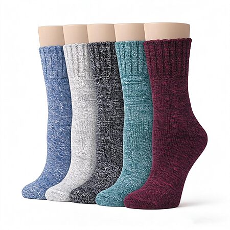 besky Women's Winter Wool-Blend Crew Socks