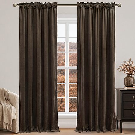 LAMIT Velvet Blackout Curtains 2-Panel Set $13.49-$26.49 (50% Off at Checkout)