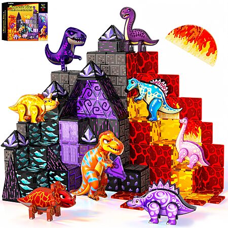 GobiDex 100-Pc Dinosaur Magnetic Tiles Set