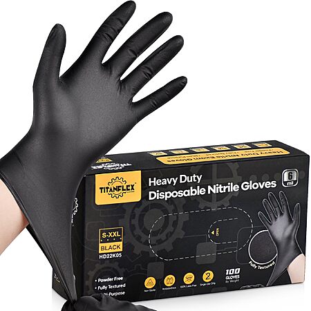 Amazon TitanFlex Black Nitrile Gloves 100ct - Buy 1 Get 1 Free + S&S - 200ct ~$11.69 $12.63