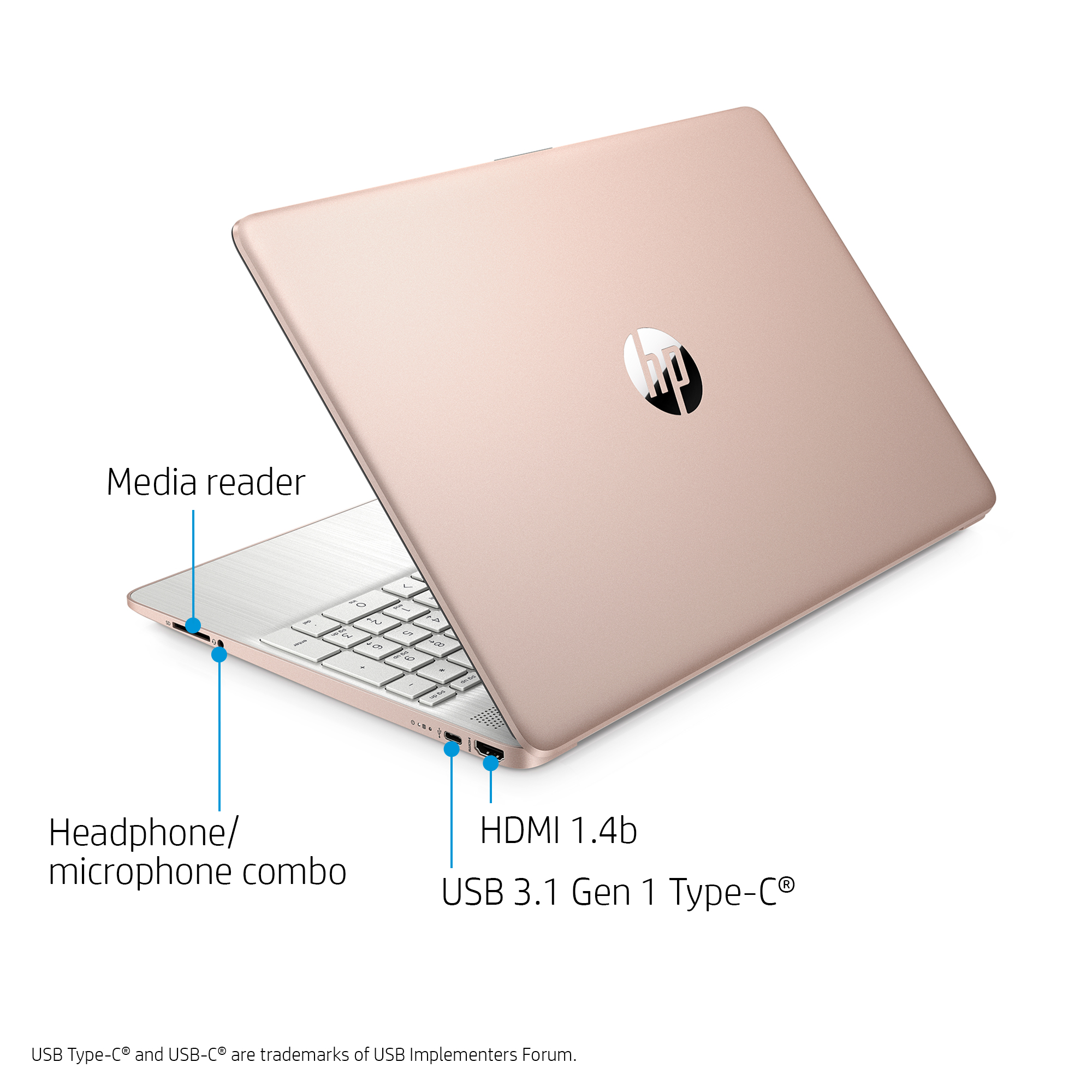 HP 15.6" Ryzen 5 8GB/256GB Laptop-Rose Gold $449