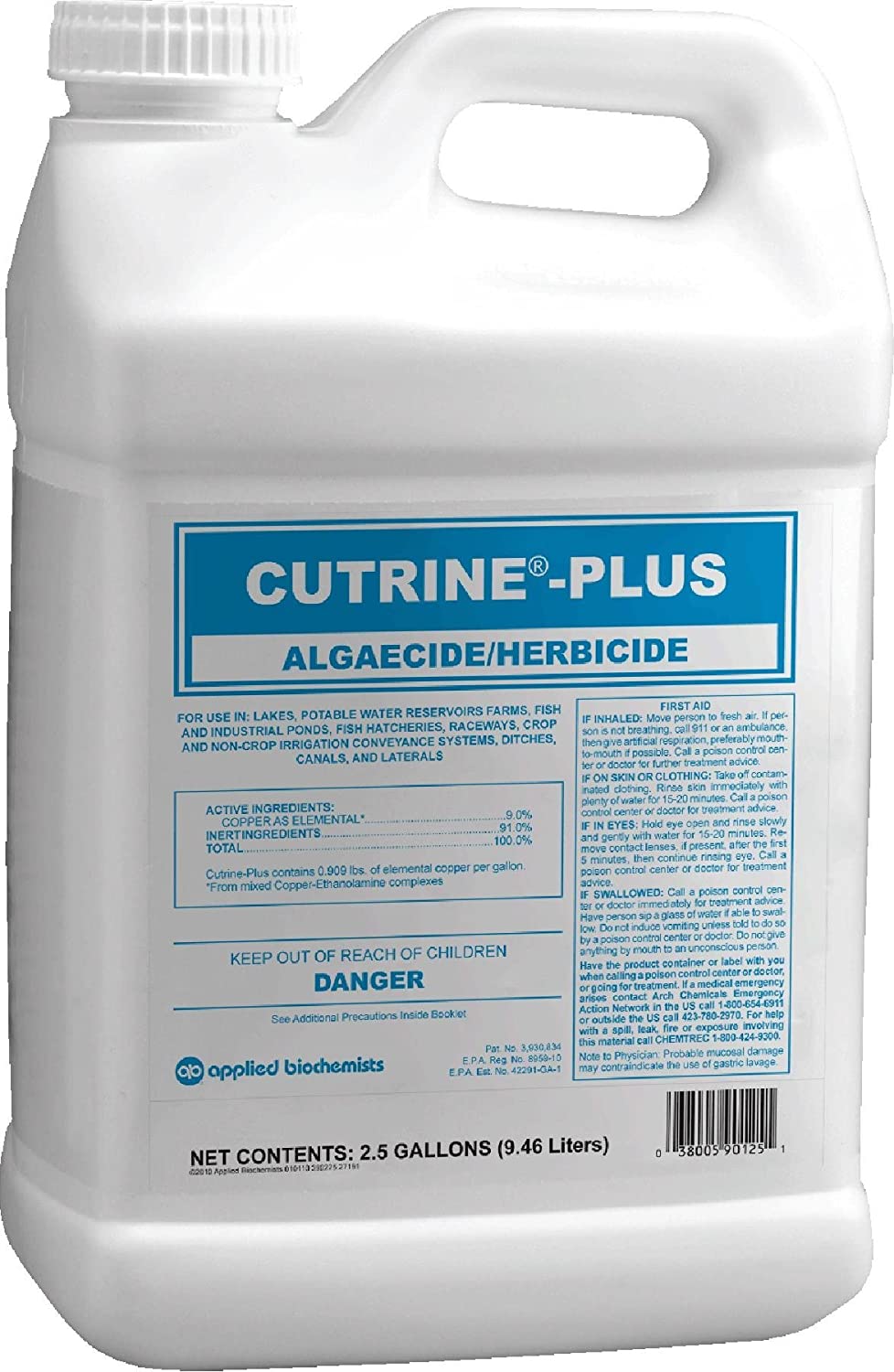 Cutrine-Plus Aquatic Algaecide 2.5 gal Amazon $76.85 AC Amazon Prime