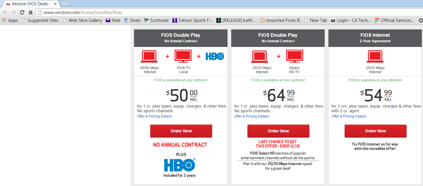 2017 Verizon Fios Double Play 50 Local Tv Hbo Month For 1 Yr No Contract Slickdeals