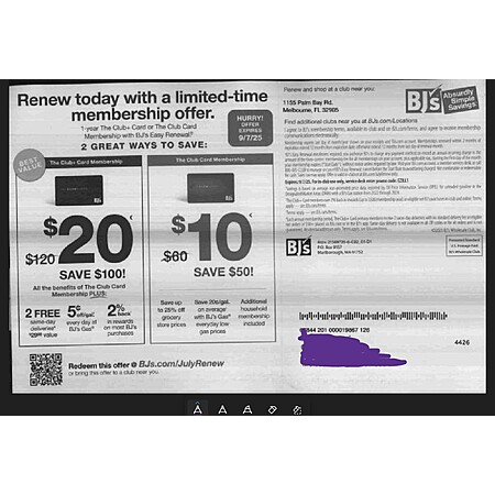 1-Year BJs Membership for $10!