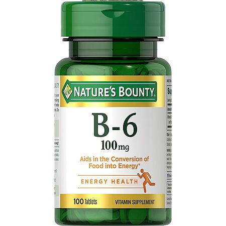 Nature's Bounty Vitamin B6 100mg Tablets - Supports Energy Metabolism ...