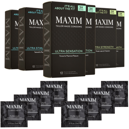 72-Pack: Maxim Tailor Made Condoms + 8 Packets of Lubricant $7.99