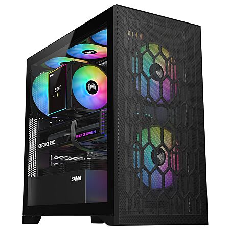 SAMA V Mesh Mid Tower PC Case - High flow PC Gaming Case Mesh Front ...