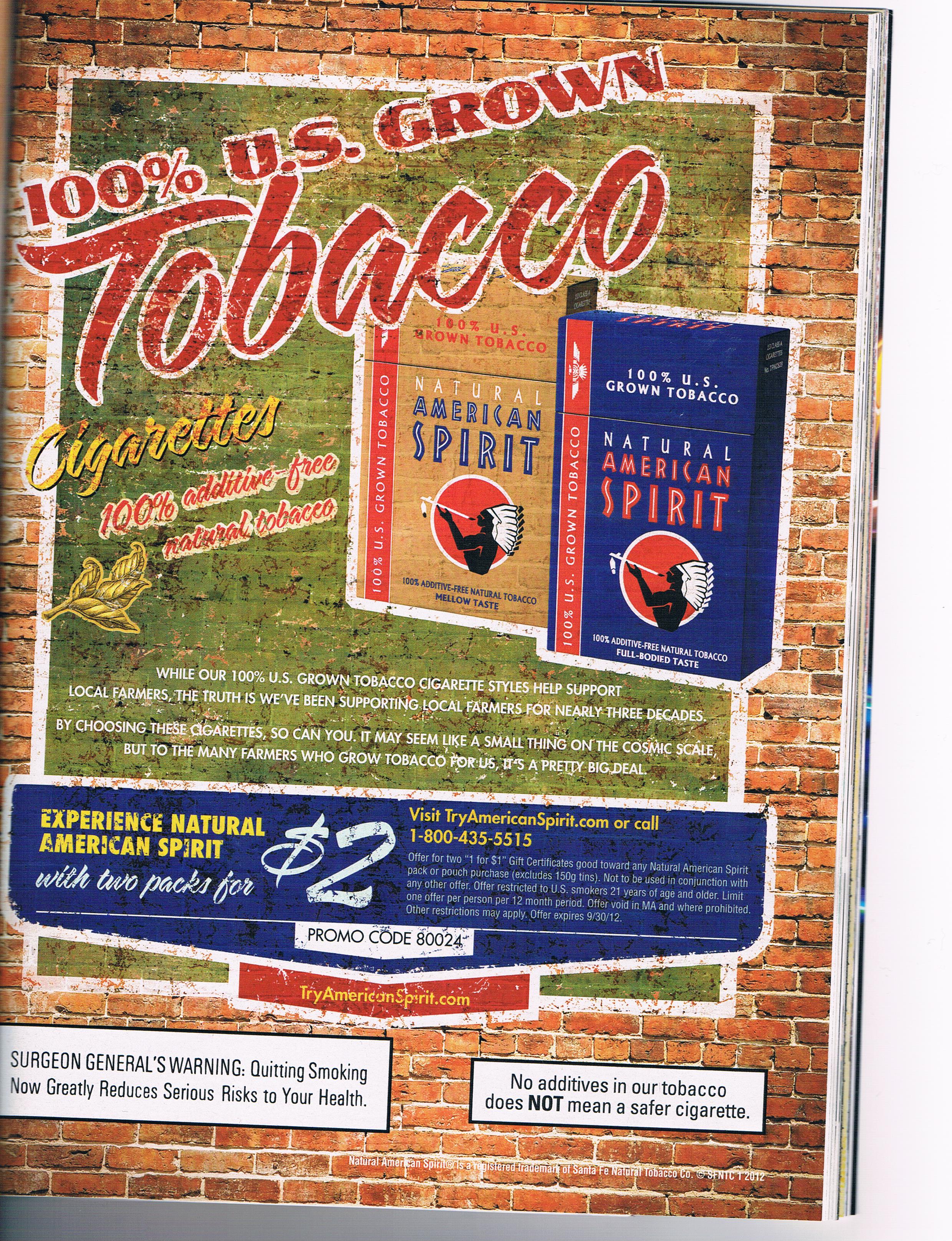 2 Packs of American Spirit Cigarettes for $2 (Register for Coupons)
