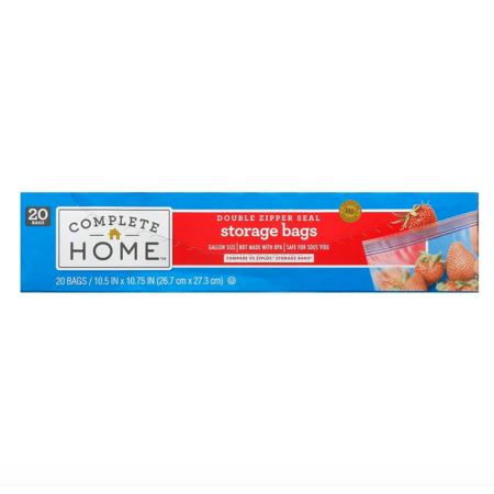 Complete Home Food Storage Bags: 20-Count Gallon Storage or Freezer ...