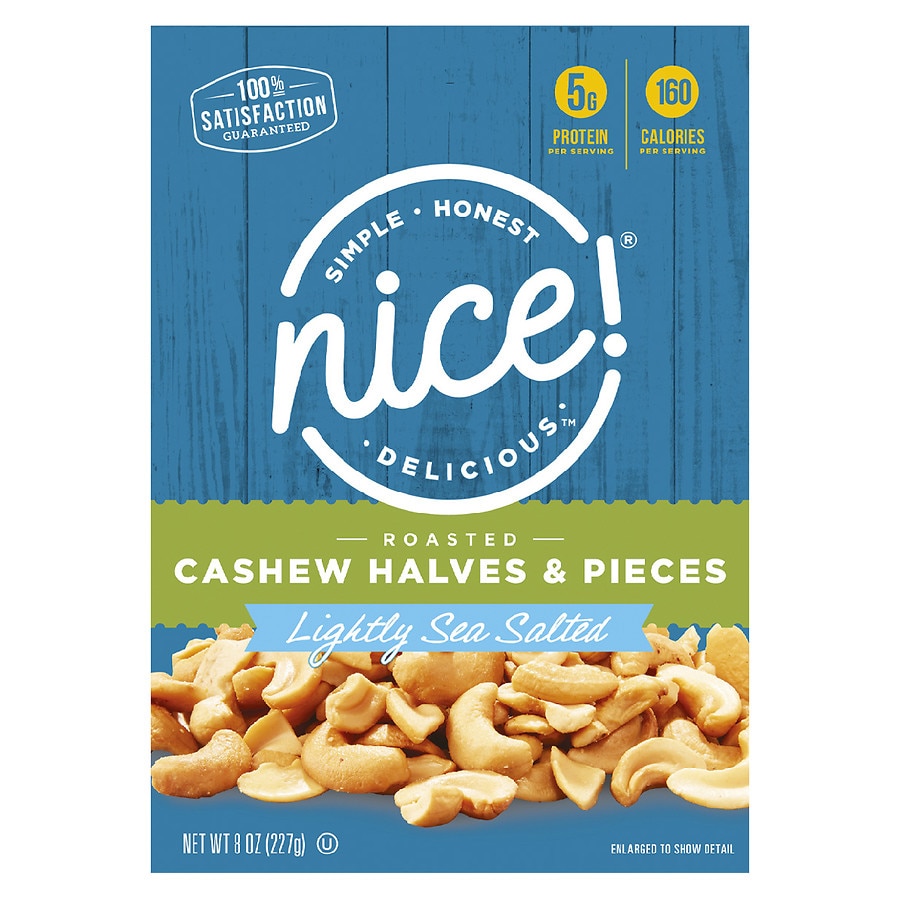 CASHEWS! 16oz of NICE Brand Halves and Pieces $3.99 (two 8oz bags BOGO) or 32oz of WHOLE Cashews $8.99 with BOGO 16z bags. free store pick up. WALGREENS