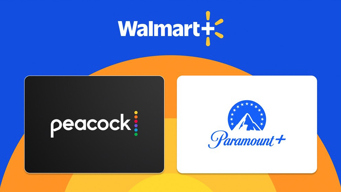 Walmart+ Peacock Premium Streaming added as a Free   Option (w/ads) Can switch between Paramount+ and Peacock every 90 days