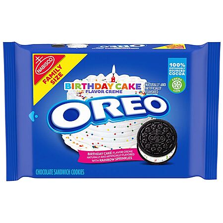 Oreo Chocolate Sandwich Cookies Birthday Cake Flavor Creme, Family Size, 17.0 oz $3 (clearance, YMMV on stock) FPU on $10+
