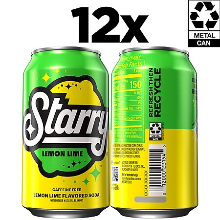 4 Packs of Starry Lemon Lime Soda for $16.88!
