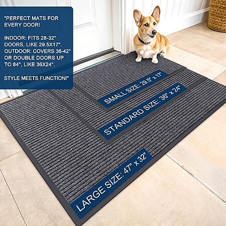 OLANLY Front Door Mat Indoor Outdoor Entrance, Waterproof Heavy Duty ...