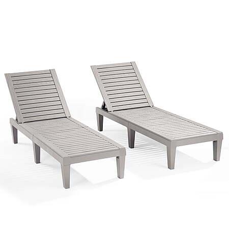 $125 FS WALMART by Cozy Array: Hearth and Harbor Set of 2 Chaise Outdoor Lounge Chairs for Pool Chairs or Patio Furniture, Gray