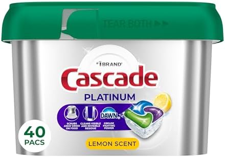 $7.45-8.80 S&S 30% off Q Cascade Platinum Dishwasher Pods, Dishwasher Detergent, Dish Detergent Soap, Lemon, 40 Count