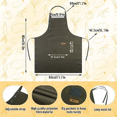 $9.89 FS WALMART+ by AOWOO UNISEX 2 Pack Grilling or Kitchen Apron, Adjustable Waterdrop Resistant Apron with 3 Pockets