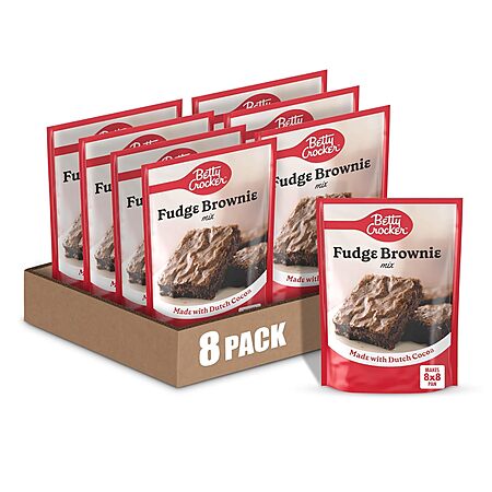 $8.23 S&S Betty Crocker Ready to Bake Fudge Brownie Baking Mix, 10.25 oz, 8 Pack