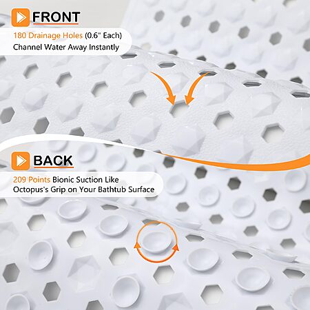$9.89 AMAZON Yimobra Bathtub Mat Non Slip, 27.5"X15.5" Machine Washable Shower Floor Mat, Soft on Feet, White