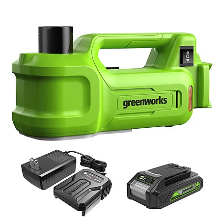 $129 LOWES Greenworks Green 3-Ton Metal Electric Portable jack