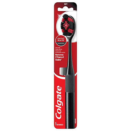 $5.96 get $3 Walmart Cash Limit 3 Colgate Optic White Charcoal Soft Toothbrush for Adults, 1 Pack