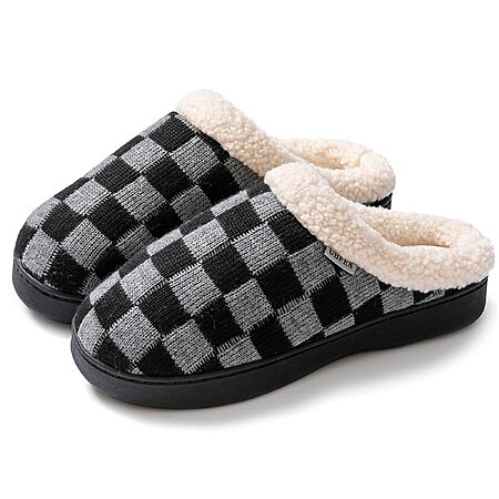 $7 FS Prime AMAZON UBFEN Mens Womens Slippers Classic Plaid Winter Warm with Memory Foam Fluffy House Shoes (color choice)