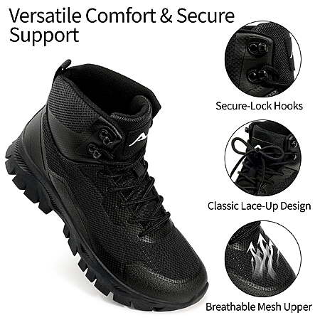 $30 Free Ship WALMART+ MeMoride Men's Hiking Boots Mid-Top Breathable Non-Slip Outdoor Trekking Shoes size 8-13.5