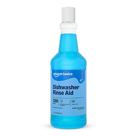 $8.53 or less S&S PRIME ONLY Amazon Basics Dishwasher Rinse Aid Liquid, , 32 Fl Oz, 1-Pack