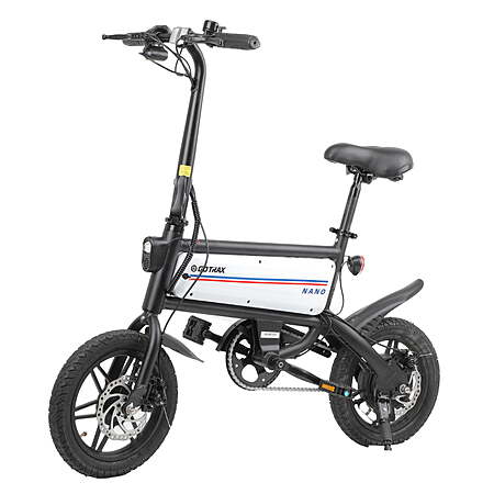$340 FS Walmart by Gotrax Nano 14" Folding Adult Electric Bike,15.5mph 36V 350W Peak Foldable City Bike With LED Light,White