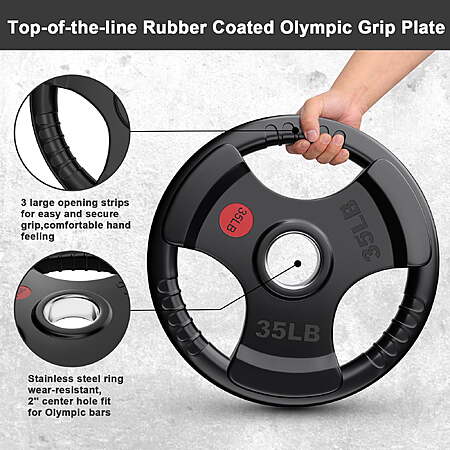 $100-106 FS WALMART SELLER: GIKPAL 70lbs Weight Plates 2 Inch Rubber Coated Olympic Weight Plate for Strength Training & Weightlifting