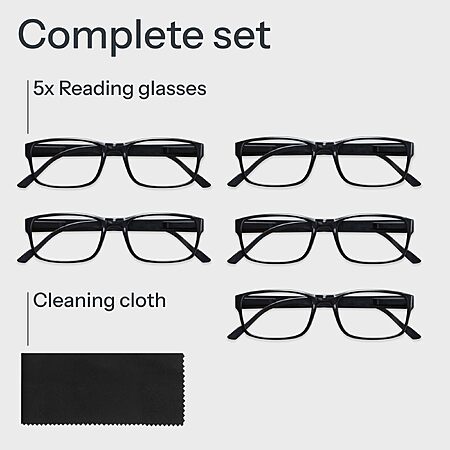 $16 AMAZON Pack of 5 Gaoye Professional Reading Glasses for All Day - Computer Readers with Blue Light Protection - Value Pack (all strengths)