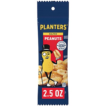 $18.87 AMAZON PLANTERS Salted Peanuts, 2.5 oz, Snack Nuts (Pack of 45)